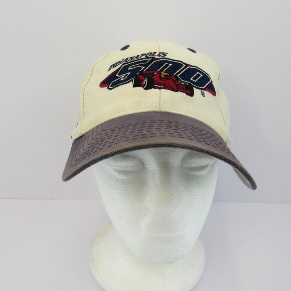 Indianapolis 500 Embroidered Logo Men's White Adjustable Snapback Cap Hat - Picture 2 of 10